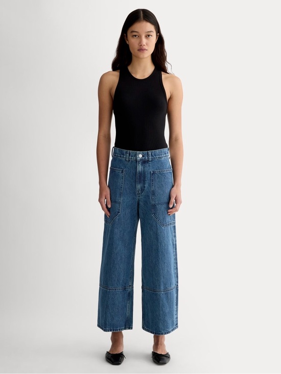 Everlane Denim - Everlane The Way High Gardener Cropped Jeans in Diamond Stone Blue Size 31